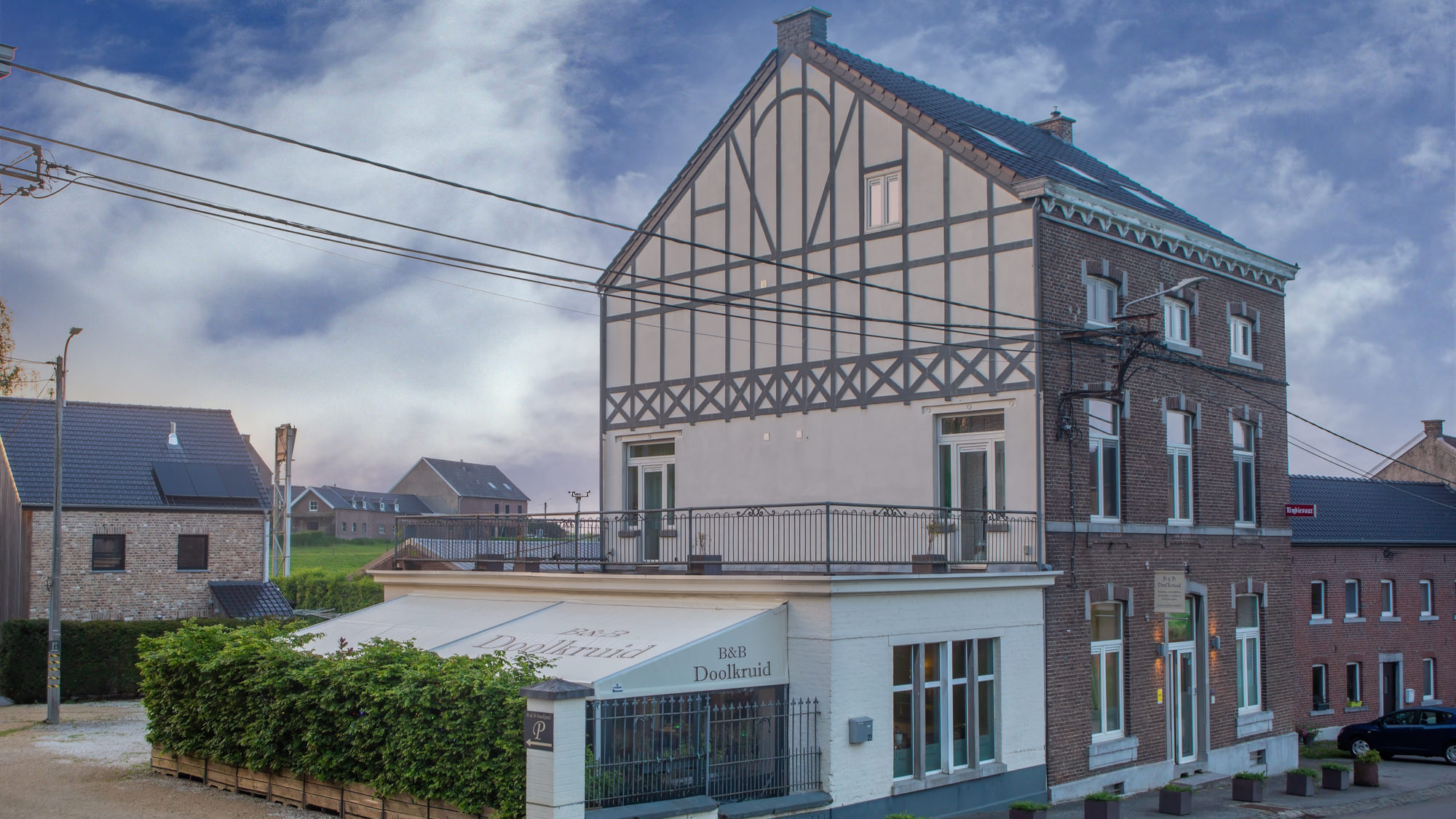 Vorderansicht des B & B Doolkruid in Moelingen de Voerstreek in Belgien.